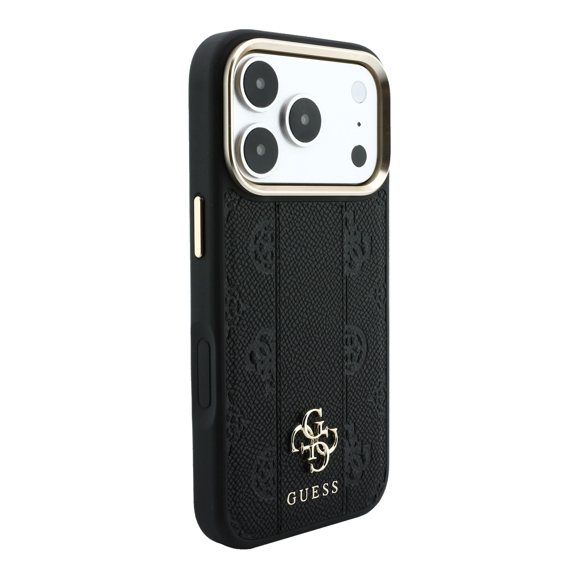 Guess Stripe Peony 4G Logo MagSafe dėklas, skirtas iPhone 17 Pro Max / 18 Pro Max – juodas aprašymas - Prekės nuotrauka