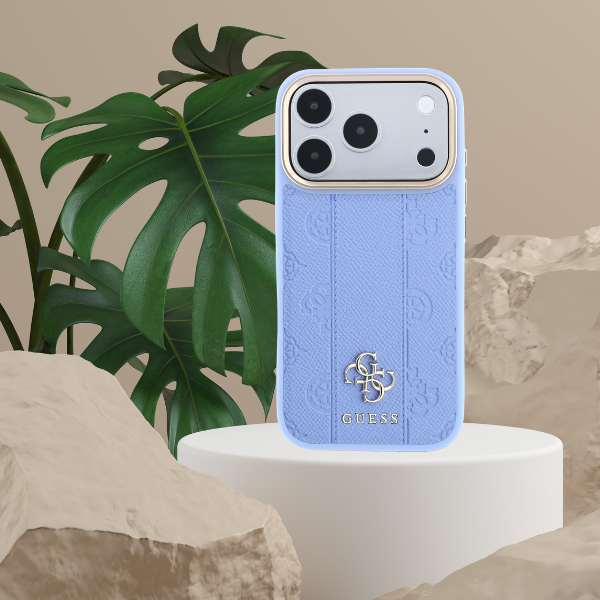 Dėklas Guess Stripe Peony 4G Logo MagSafe Case for iPhone 18 Pro / 17 Pro - Light Mėlyna aprašymas - Prekės nuotrauka