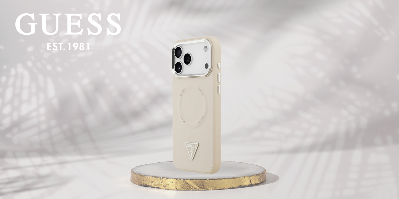 Guess Triangle Logo MagSafe dėklas skirtas Apple iPhone 17 Pro Max rusvai gelsvas aprašymas - Prekės nuotrauka Guess Triangle Logo MagSafe dėklas skirtas Apple iPhone 17 Pro Max rusvai gelsvas aprašymas - Prekės nuotrauka