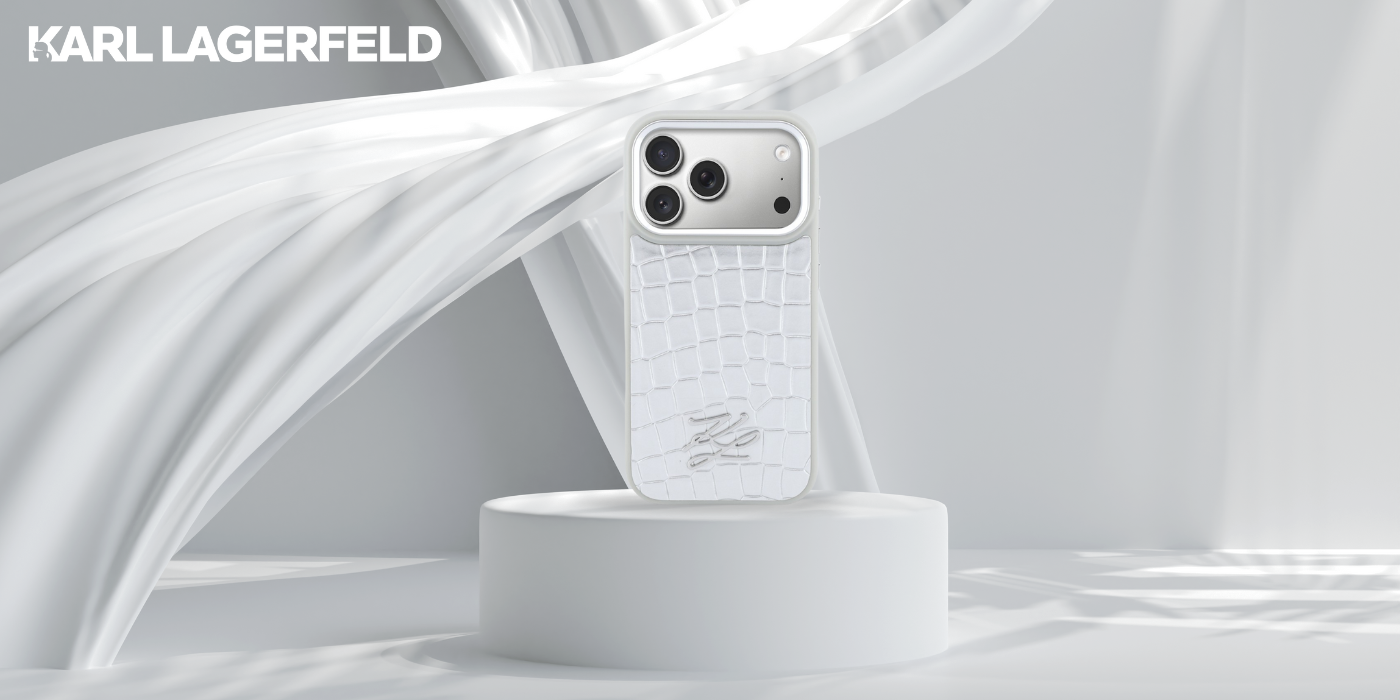 Dėklas Karl Lagerfeld Croco KL Script Logo MagSafe case for iPhone 17 Pro Max - sidabrinis aprašymas - Prekės nuotrauka