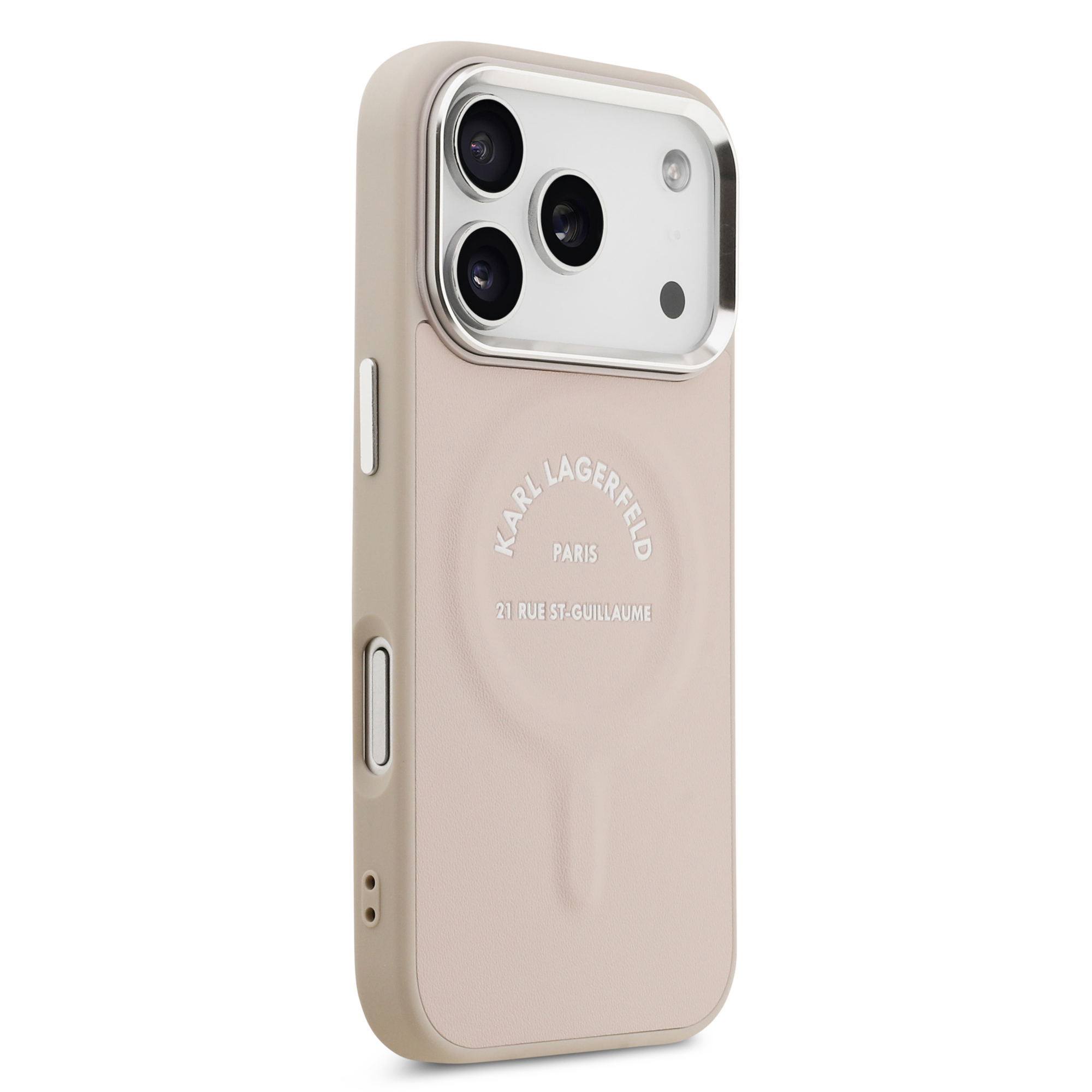 Dėklas Karl Lagerfeld Embossed Open Ring RSG Logo MagSafe Case for iPhone 17 Pro / 18 Pro - Rožinė aprašymas - Prekės nuotrauka