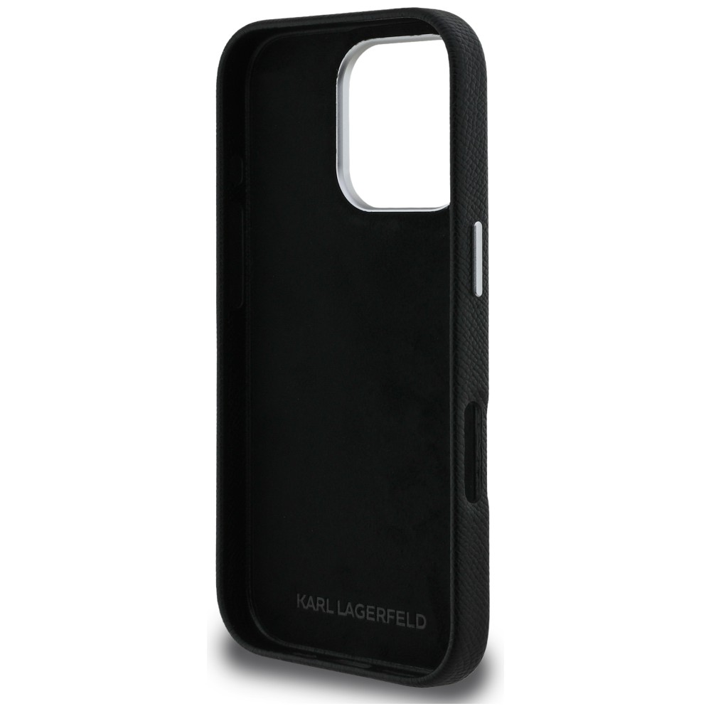Dėklas Karl Lagerfeld FW Grained Signature Logo iPhone 16 Pro Case - Juodas aprašymas - Prekės nuotrauka Dėklas Karl Lagerfeld FW Grained Signature Logo iPhone 16 Pro Case - Juodas aprašymas - Prekės nuotrauka