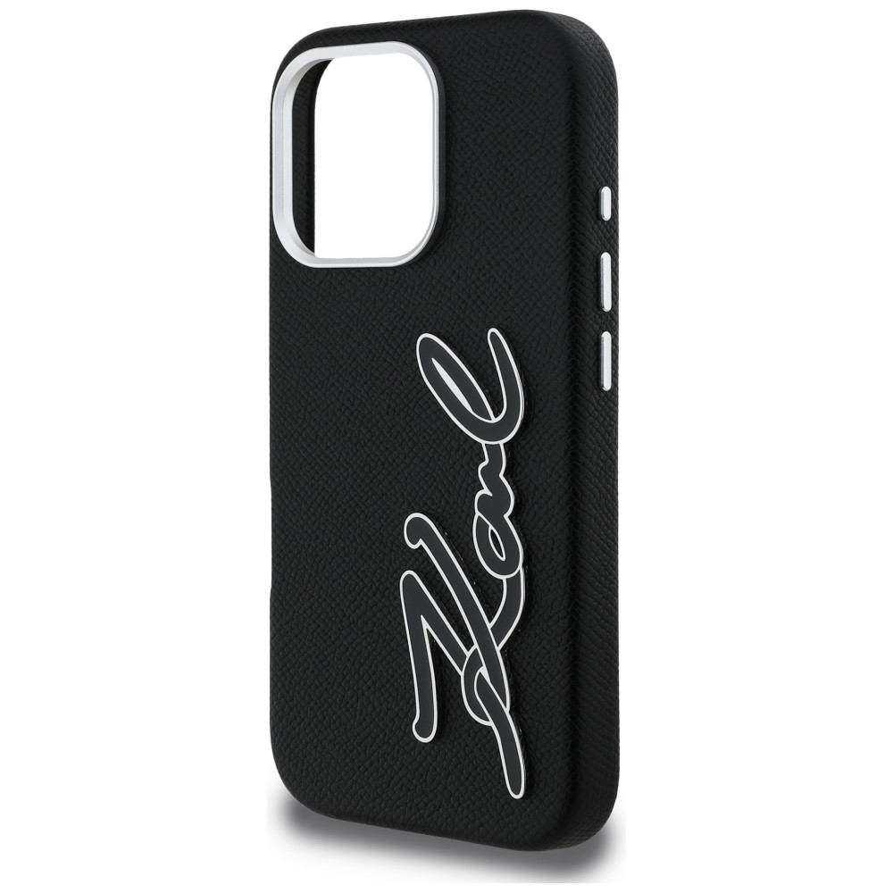 Karl Lagerfeld FW Grained Signature Logo dėklas iPhone 16 Pro Max - Juodas aprašymas - Prekės nuotrauka Karl Lagerfeld FW Grained Signature Logo dėklas iPhone 16 Pro Max - Juodas aprašymas - Prekės nuotrauka