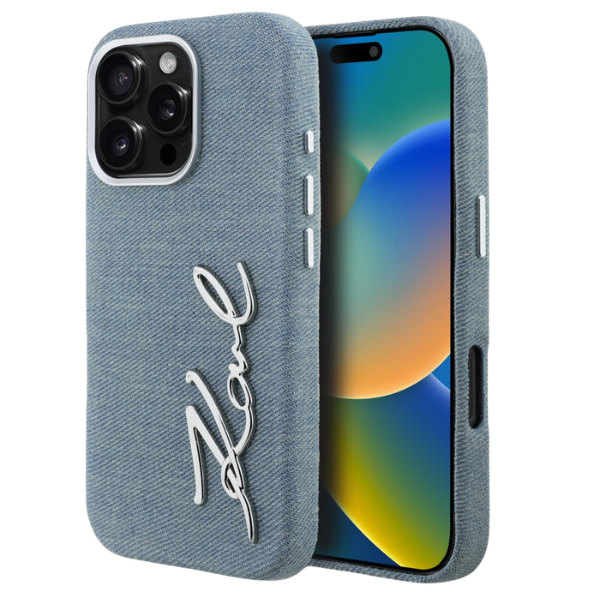 Dėklas Karl Lagerfeld FW Jeans Signature Logo iPhone 16 Pro Max Case - Mėlyna aprašymas - Prekės nuotrauka Dėklas Karl Lagerfeld FW Jeans Signature Logo iPhone 16 Pro Max Case - Mėlyna aprašymas - Prekės nuotrauka