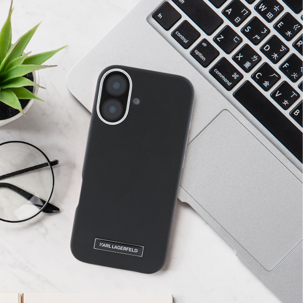 Apple iPhone 16 Pro Max Karl Lagerfeld FW Metal Plate MagSafe (KLHMP16XPGMSRPP) dėklas telefonui rožinės spalvos aprašymas - Prekės nuotrauka