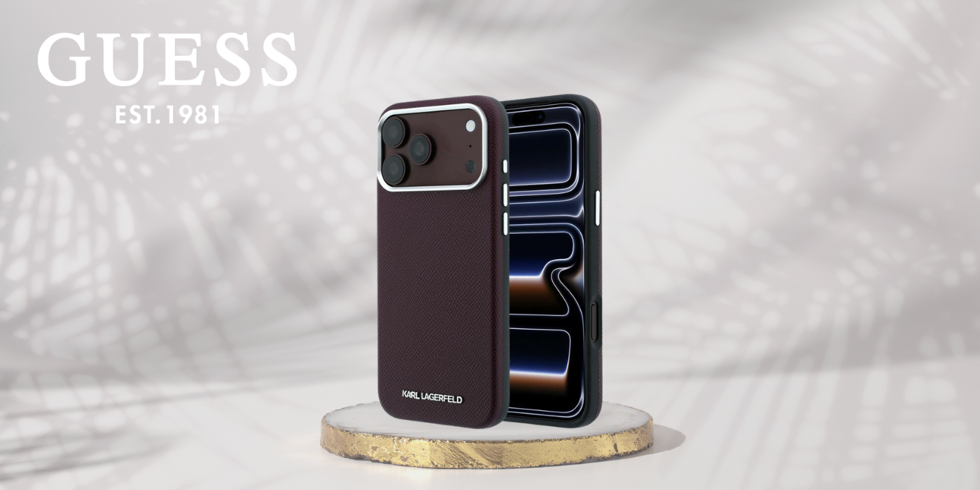 Karl Lagerfeld Grained Elongated Logo MagSafe dėklas, skirtas iPhone 17 Pro Max / 18 Pro Max – bordo spalvos aprašymas - Prekės nuotrauka