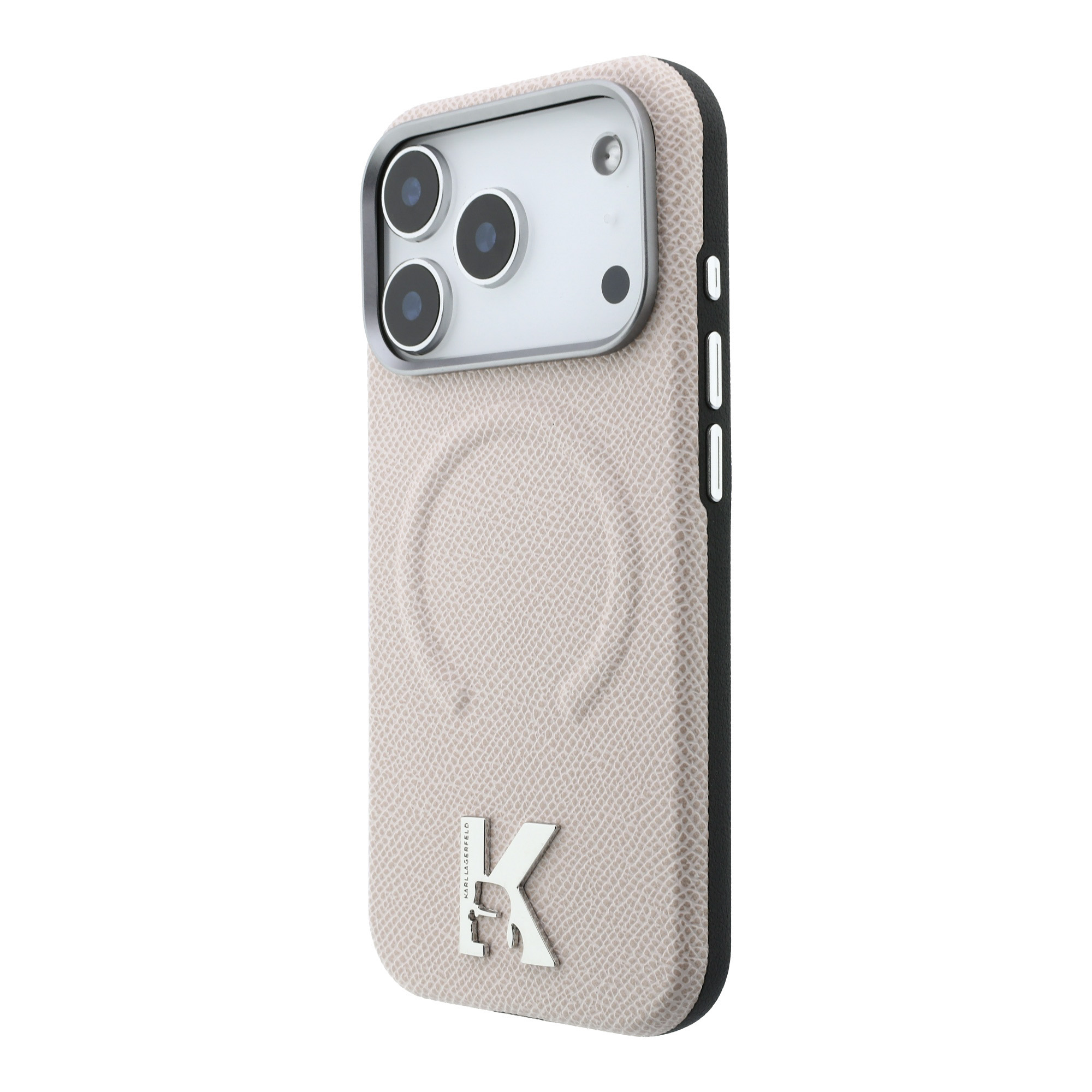 Dėklas Karl Lagerfeld Grained Embossed Ring & Kameo Logo MagSafe Case for iPhone 18 Pro / 17 Pro - rusvai gelsvas aprašymas - Prekės nuotrauka