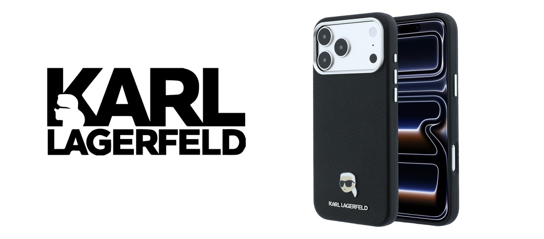 Karl Lagerfeld Grained Karl Head Metal MagSafe dėklas iPhone 18 Pro Max / 17 Pro Max - Juodas aprašymas - Prekės nuotrauka