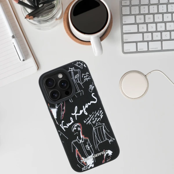 „Karl Lagerfeld“ grūdėto rašto ir logotipo „MagSafe“ dėklas, skirtas „iPhone 16 Pro“ – Juodas aprašymas - Prekės nuotrauka „Karl Lagerfeld“ grūdėto rašto ir logotipo „MagSafe“ dėklas, skirtas „iPhone 16 Pro“ – Juodas aprašymas - Prekės nuotrauka