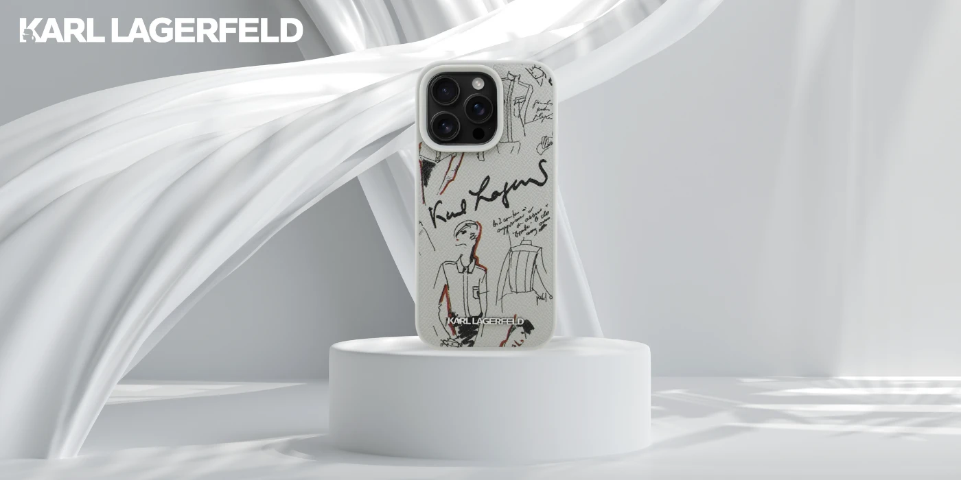 „Karl Lagerfeld“ grūdėto rašto ir logotipo „MagSafe“ dėklas, skirtas „iPhone 16 Pro Max“ – pilkas aprašymas - Prekės nuotrauka