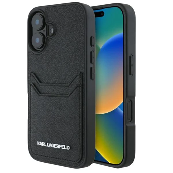 Karl Lagerfeld HC Grained PU Cardslot metalinis pailgas iPhone 16 dėklas - Juodas aprašymas - Prekės nuotrauka Karl Lagerfeld HC Grained PU Cardslot metalinis pailgas iPhone 16 dėklas - Juodas aprašymas - Prekės nuotrauka