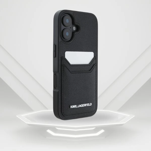 Karl Lagerfeld HC Grained PU Cardslot metalinis pailgas iPhone 16 dėklas - Juodas aprašymas - Prekės nuotrauka Karl Lagerfeld HC Grained PU Cardslot metalinis pailgas iPhone 16 dėklas - Juodas aprašymas - Prekės nuotrauka