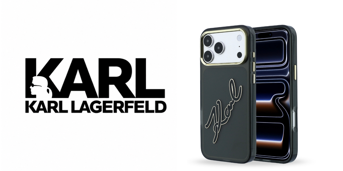 Dėklas Karl Lagerfeld IML Big Signature Resin Metal Frame Case for iPhone 18 Pro Max / 17 Pro Max - Juodas aprašymas - Prekės nuotrauka