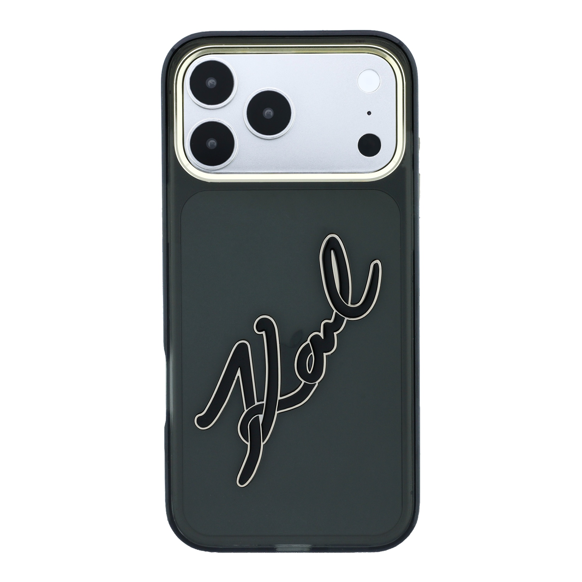 Dėklas Karl Lagerfeld IML Big Signature Resin Metal Frame Case for iPhone 18 Pro Max / 17 Pro Max - Juodas aprašymas - Prekės nuotrauka