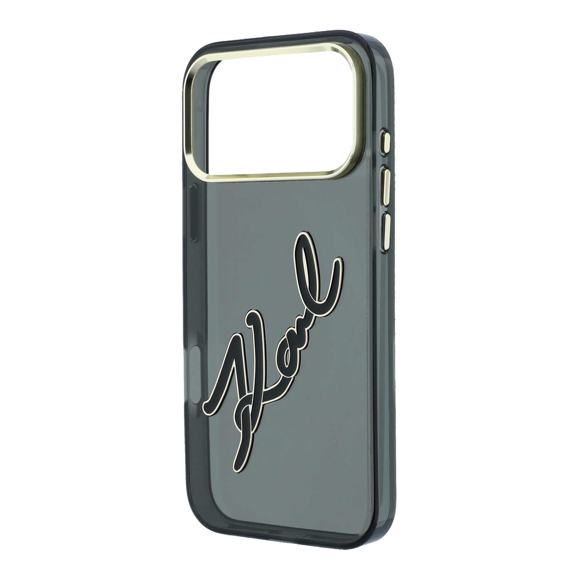 Dėklas Karl Lagerfeld IML Big Signature Resin Metal Frame Case for iPhone 18 Pro Max / 17 Pro Max - Juodas aprašymas - Prekės nuotrauka