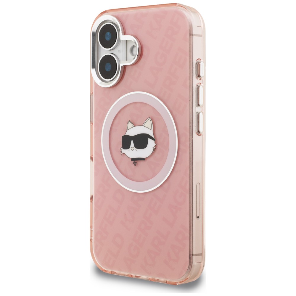 Dėklas Karl Lagerfeld IML Choupette Head Logo MagSafe iPhone 16 Case - Rožinė aprašymas - Prekės nuotrauka