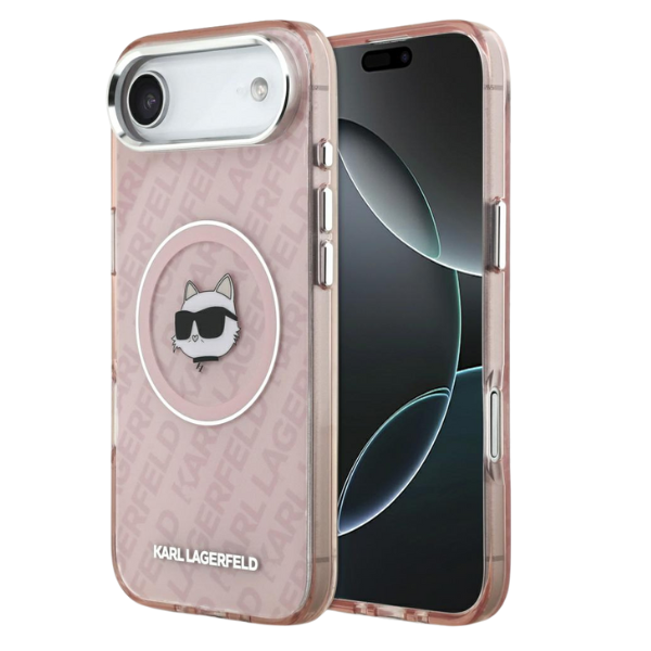 Dėklas Karl Lagerfeld IML Choupette Head Logo MagSafe Case for iPhone 17 Air - Rožinė aprašymas - Prekės nuotrauka
