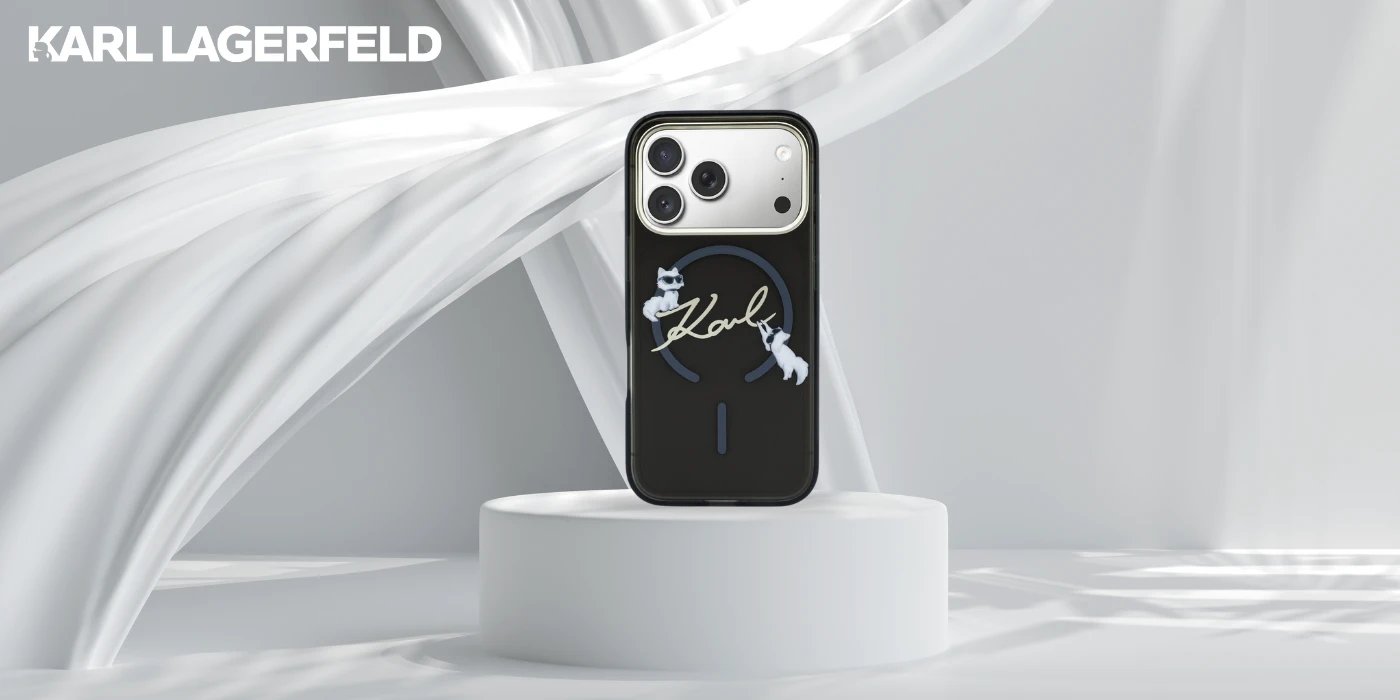 Dėklas Karl Lagerfeld IML Choupettes Karl Script Logo MagSafe Case for iPhone 17 Pro Max - Juodas aprašymas - Prekės nuotrauka