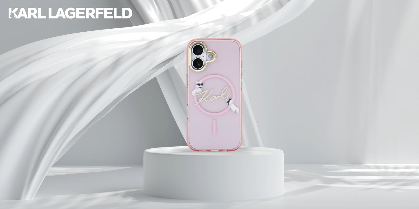 Dėklas Karl Lagerfeld IML Choupettes Karl Script Logo MagSafe iPhone 17 Case - Rožinė aprašymas - Prekės nuotrauka
