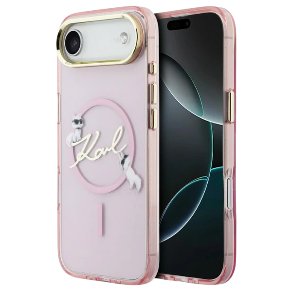 Dėklas Karl Lagerfeld IML Choupettes Karl Script Logo MagSafe iPhone Air Case - Rožinė aprašymas - Prekės nuotrauka