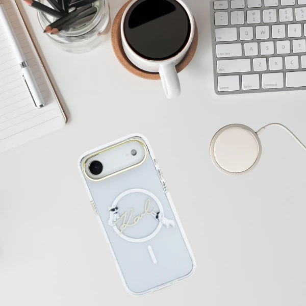 Dėklas Karl Lagerfeld IML Choupettes Karl Script Logo MagSafe iPhone Air Case - Clear aprašymas - Prekės nuotrauka