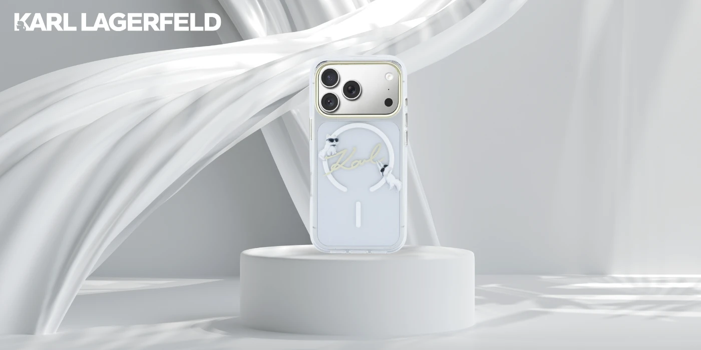 Dėklas Karl Lagerfeld IML Choupettes Karl Script Logo MagSafe Case for iPhone 17 Pro - Clear aprašymas - Prekės nuotrauka