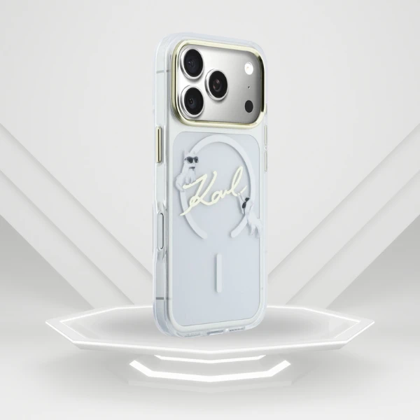 Dėklas Karl Lagerfeld IML Choupettes Karl Script Logo MagSafe Case for iPhone 17 Pro Max - Clear aprašymas - Prekės nuotrauka