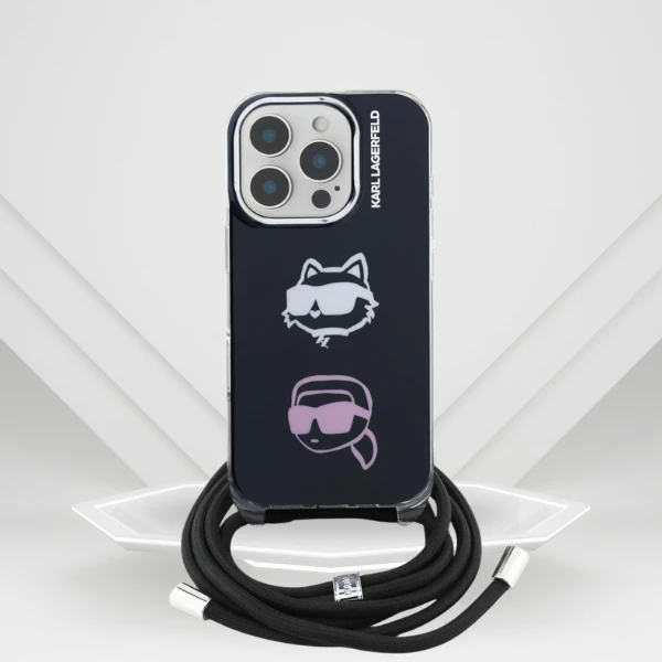 Karl Lagerfeld IML per petį nešiojamas Karl&Choupette dėklas iPhone 16 Pro Max telefonui - Juodas aprašymas - Prekės nuotrauka Karl Lagerfeld IML per petį nešiojamas Karl&Choupette dėklas iPhone 16 Pro Max telefonui - Juodas aprašymas - Prekės nuotrauka
