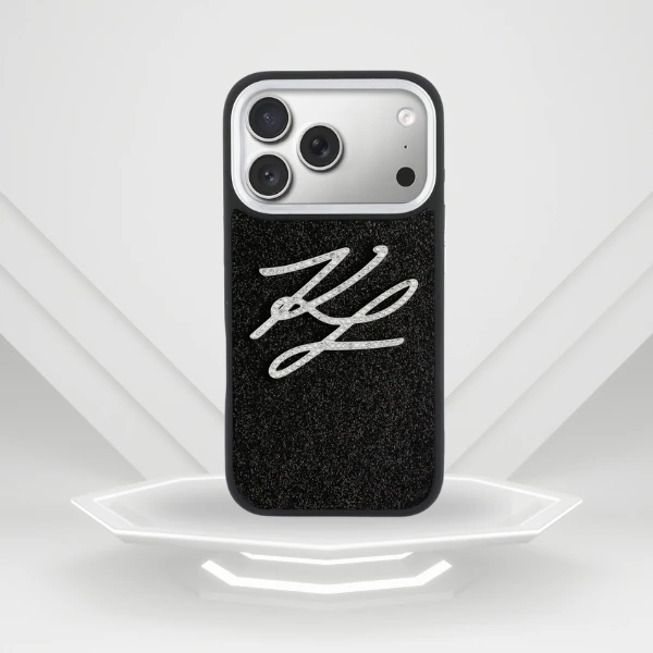 Dėklas Karl Lagerfeld IML Glitter KL Diamond Logo Case for iPhone 17 Pro - Juodas aprašymas - Prekės nuotrauka