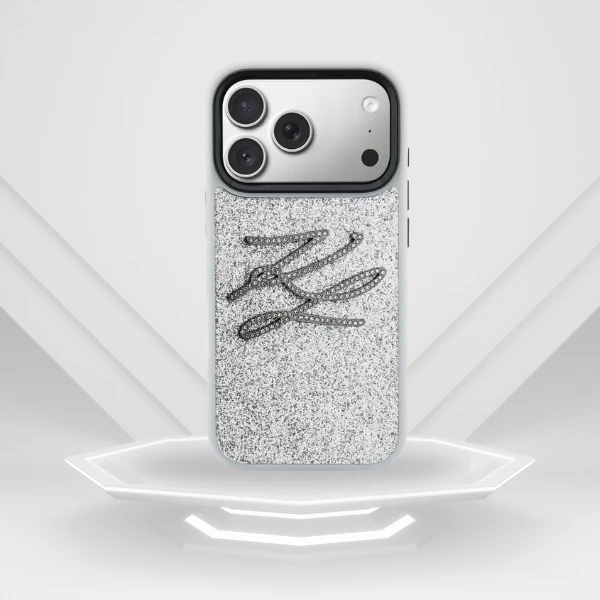 Dėklas Karl Lagerfeld IML Glitter KL Diamond Logo case for iPhone 17 Pro - sidabrinis aprašymas - Prekės nuotrauka
