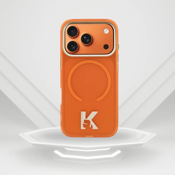 Dėklas Karl Lagerfeld IML K Head Logo MagSafe Case for iPhone 17 Pro - Oranžinis aprašymas - Prekės nuotrauka