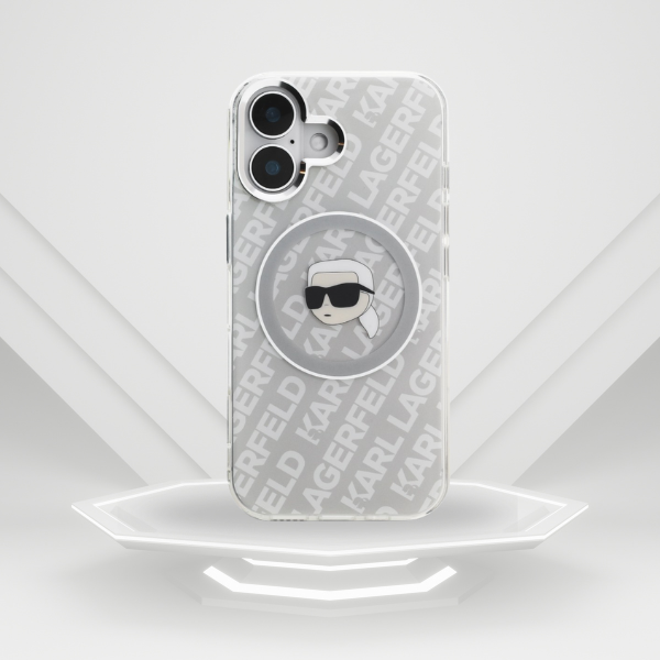 „Karl Lagerfeld IML Karl Head Logo MagSafe“ dėklas, skirtas „iPhone 16“ – pilkas aprašymas - Prekės nuotrauka „Karl Lagerfeld IML Karl Head Logo MagSafe“ dėklas, skirtas „iPhone 16“ – pilkas aprašymas - Prekės nuotrauka