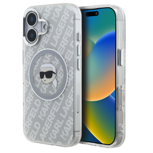 „Karl Lagerfeld IML Karl Head Logo MagSafe“ dėklas, skirtas „iPhone 16“ – pilkas aprašymas - Prekės nuotrauka „Karl Lagerfeld IML Karl Head Logo MagSafe“ dėklas, skirtas „iPhone 16“ – pilkas aprašymas - Prekės nuotrauka