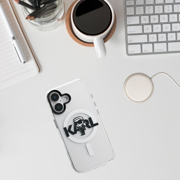 „Karl Lagerfeld IML Karl Sketch Logo MagSafe“ dėklas, skirtas „iPhone 16“ – skaidrus aprašymas - Prekės nuotrauka