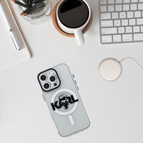 „Karl Lagerfeld IML Karl Sketch Logo MagSafe“ dėklas, skirtas „iPhone 16 Pro Max“ – skaidrus aprašymas - Prekės nuotrauka