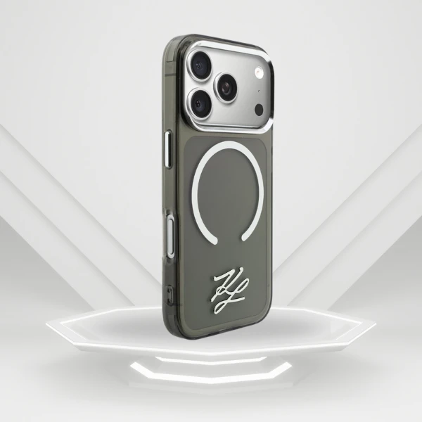 Dėklas Karl Lagerfeld IML KL Script Logo MagSafe Case for iPhone 17 Pro Max - Juodas aprašymas - Prekės nuotrauka