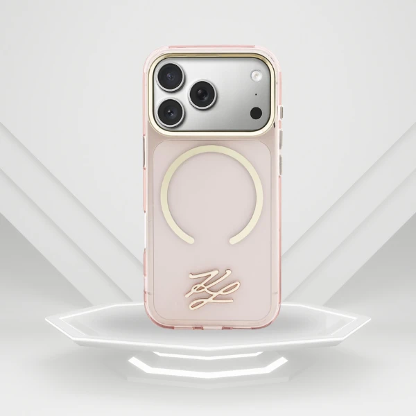 Dėklas Karl Lagerfeld IML KL Script Logo MagSafe Case for iPhone 17 Pro Max - Rožinė aprašymas - Prekės nuotrauka