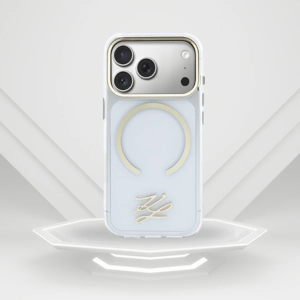 Dėklas Karl Lagerfeld IML KL Script Logo MagSafe Case for iPhone 17 Pro Max - Clear aprašymas - Prekės nuotrauka
