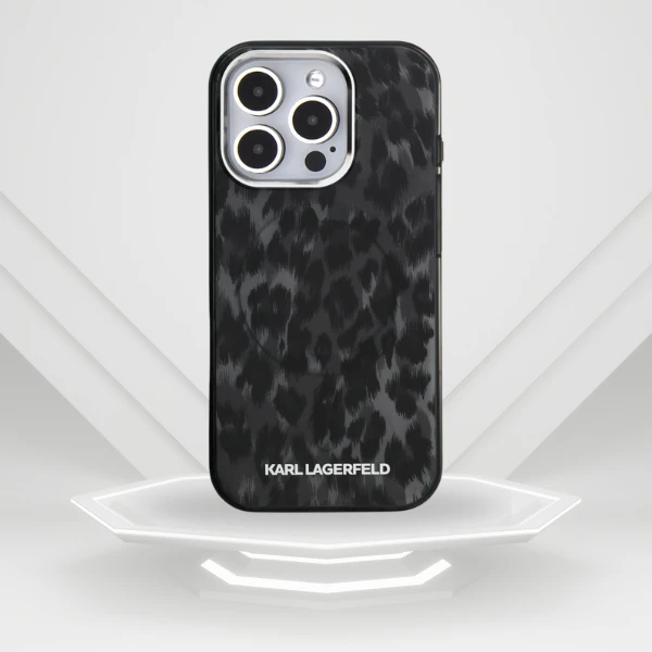 „Karl Lagerfeld IML“ leopardo rašto „MagSafe“ dėklas, skirtas „iPhone 16 Pro“ – Juodas aprašymas - Prekės nuotrauka „Karl Lagerfeld IML“ leopardo rašto „MagSafe“ dėklas, skirtas „iPhone 16 Pro“ – Juodas aprašymas - Prekės nuotrauka