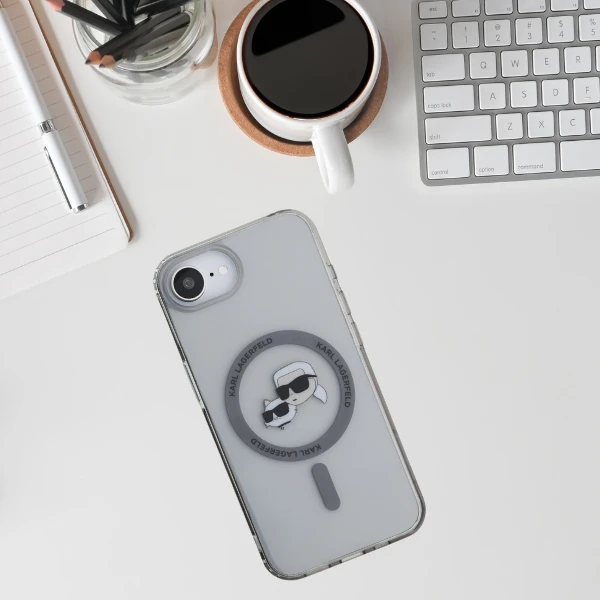 Karl Lagerfeld IML metalinis Karl & Choupette Heads MagSafe iPhone 16e dėklas - Juodas aprašymas - Prekės nuotrauka Karl Lagerfeld IML metalinis Karl & Choupette Heads MagSafe iPhone 16e dėklas - Juodas aprašymas - Prekės nuotrauka