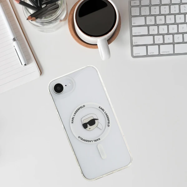 Karl Lagerfeld IML metalinis Karl Head MagSafe dėklas iPhone 16e Baltas aprašymas - Prekės nuotrauka Karl Lagerfeld IML metalinis Karl Head MagSafe dėklas iPhone 16e Baltas aprašymas - Prekės nuotrauka