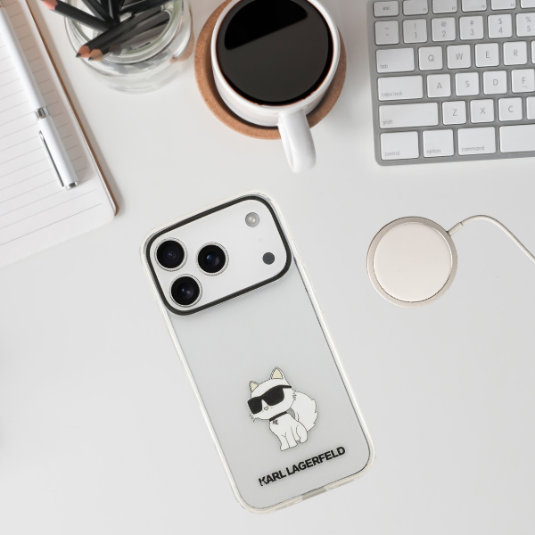 Dėklas Karl Lagerfeld IML NFT Choupette Case for iPhone 18 Pro / 17 Pro - Transparent aprašymas - Prekės nuotrauka