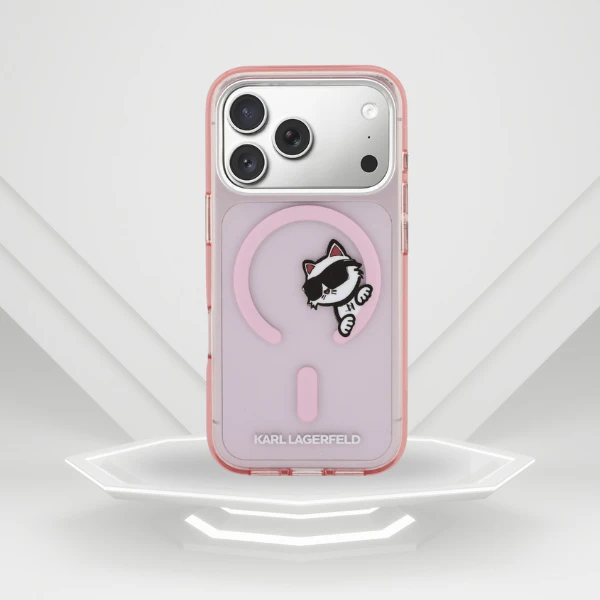 Dėklas Karl Lagerfeld IML Peekaboo MagSafe Case for iPhone 17 Pro Max - Rožinė aprašymas - Prekės nuotrauka