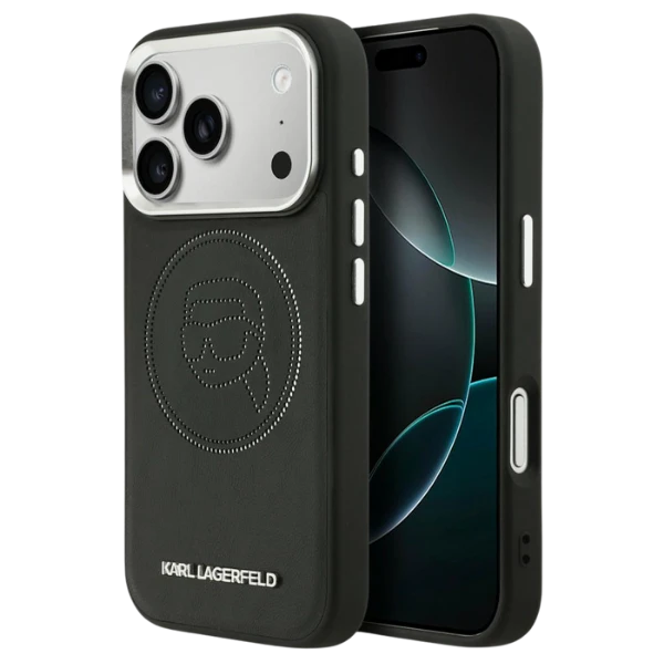 Dėklas Karl Lagerfeld K Head Point Logo MagSafe Case for iPhone 17 Pro - Juodas aprašymas - Prekės nuotrauka