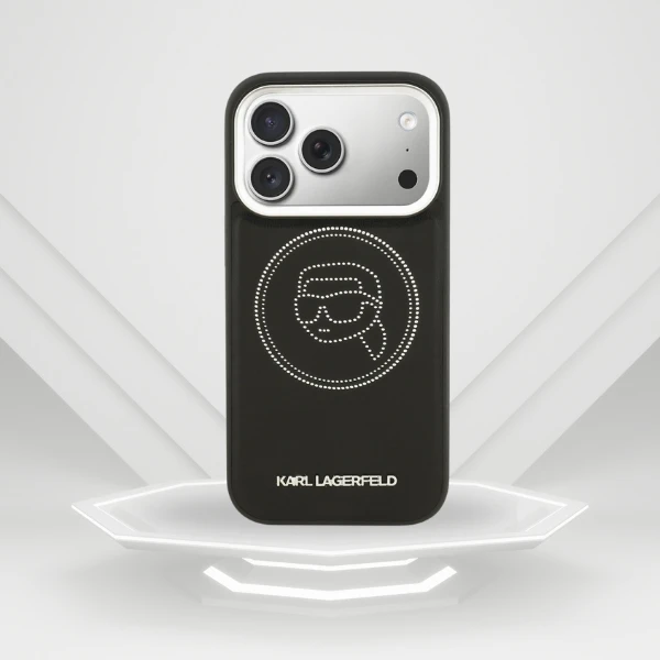 Dėklas Karl Lagerfeld K Head Point Logo MagSafe Case for iPhone 17 Pro Max - Juodas aprašymas - Prekės nuotrauka