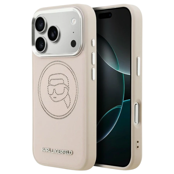 Dėklas Karl Lagerfeld K Head Point Logo MagSafe Case for iPhone 17 Pro - Rožinė aprašymas - Prekės nuotrauka