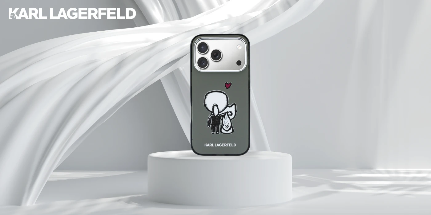 Dėklas Karl Lagerfeld Karl & Choupette Back MagSafe Case for iPhone 17 Pro Max - Juodas aprašymas - Prekės nuotrauka