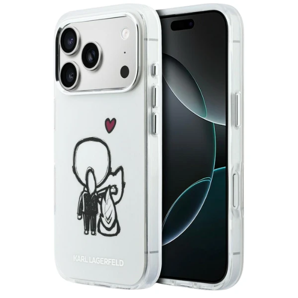 Dėklas Karl Lagerfeld Karl & Choupette Back MagSafe Case for iPhone 17 Pro - Clear aprašymas - Prekės nuotrauka
