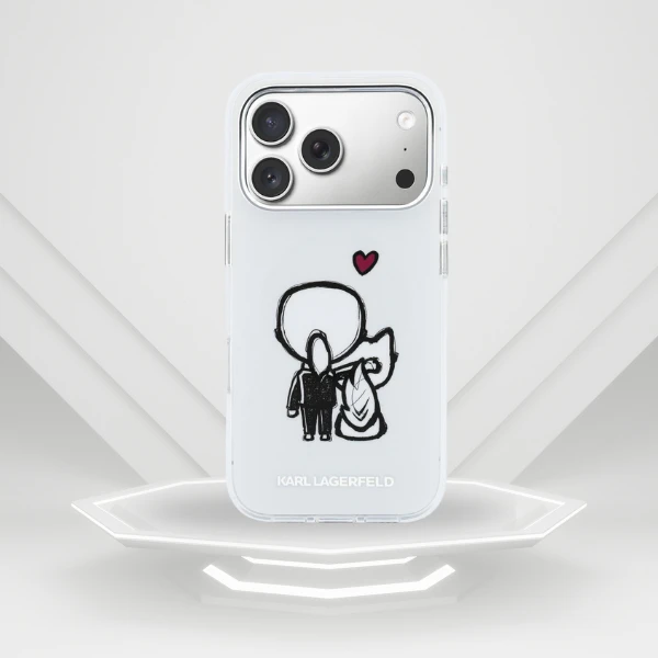 Dėklas Karl Lagerfeld Karl & Choupette Back MagSafe Case for iPhone 17 Pro Max - Clear aprašymas - Prekės nuotrauka