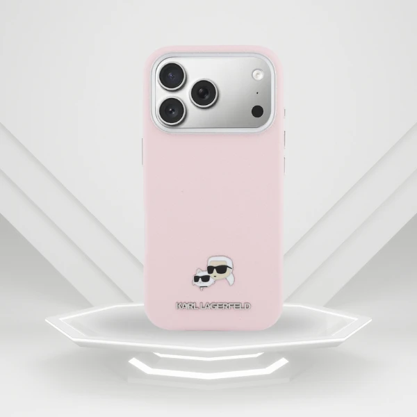Dėklas Karl Lagerfeld Karl & Choupette Head Pins Saffiano MagSafe Case for iPhone 17 Pro - Rožinė aprašymas - Prekės nuotrauka Dėklas Karl Lagerfeld Karl & Choupette Head Pins Saffiano MagSafe Case for iPhone 17 Pro - Rožinė aprašymas - Prekės nuotrauka